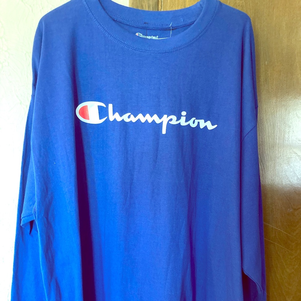 Long sleeve blue Champion shirt
